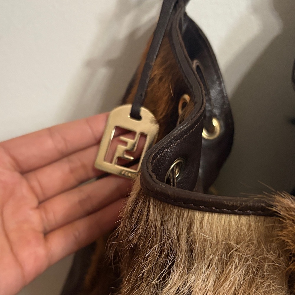 FENDI vintage calf hair hobo drawstring bag - Picture 7 of 17